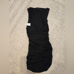 Black Ruched Tube Dress